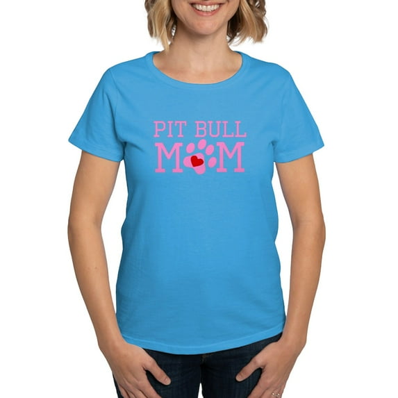 CafePress - Pit Bull Mom T Shirt - Women's Traditional Fit Dark T-Shirt