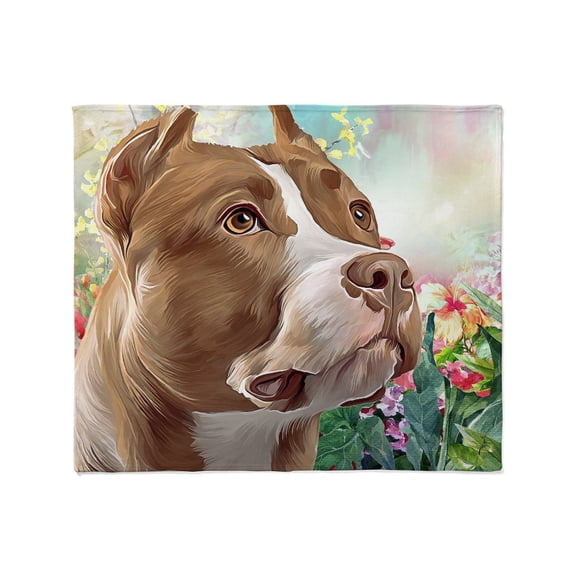 CafePress - Pit Bull Painting Throw Blanket - Soft Fleece Throw Blanket, 50"x60" for All Ages
