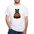 CafePress Pitbull Halloween Holding Jack O Lantern Men's Value T