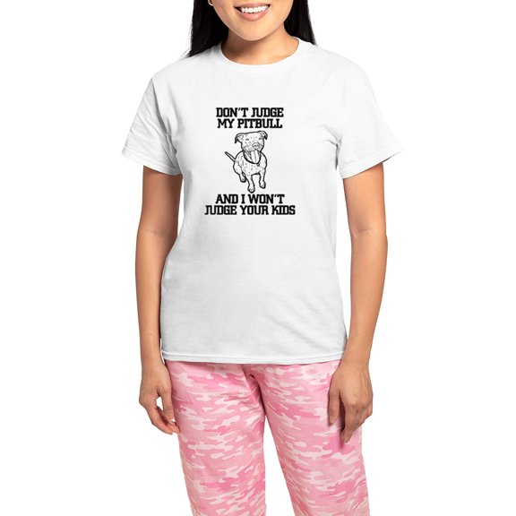 CafePress - Pitbull Women's Light Pajamas - Women's Short Sleeve Print T-Shirt and Pants Light Cotton Pajama Set