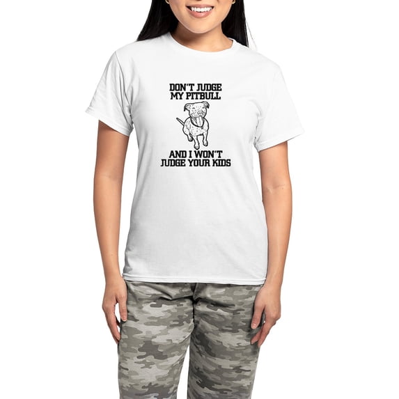CafePress - Pitbull Women's Light Pajamas - Women's Short Sleeve Print T-Shirt and Pants Light Cotton Pajama Set