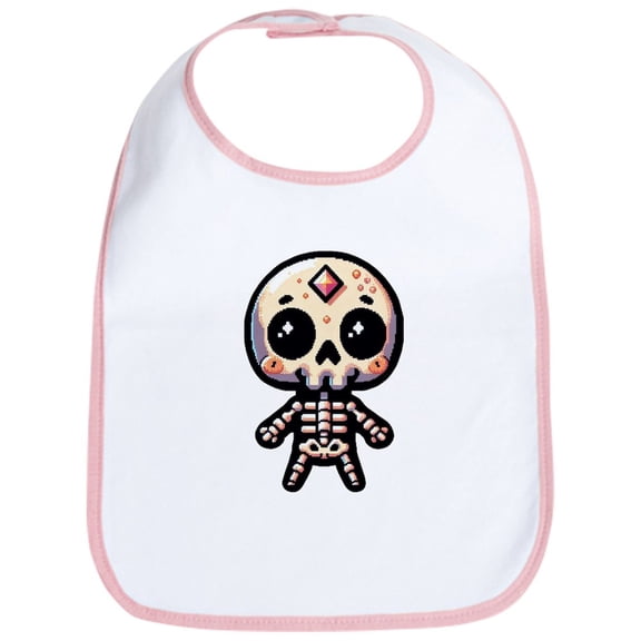 CafePress - Pixel Art Skeleton - Cute Cotton Cloth Baby Bib, Toddler Bib