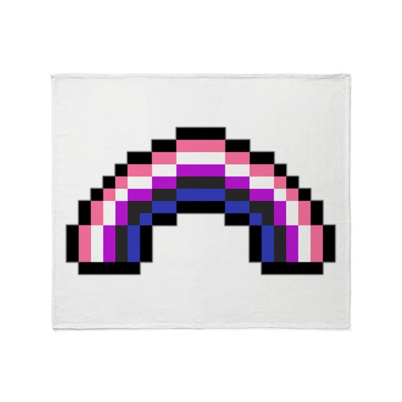 CafePress - Pixel Rainbow Design In Gender Fluid Pride Flag Co - Soft Fleece Throw Blanket, 50"x60" for All Ages