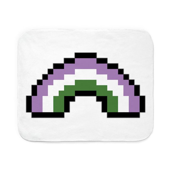 CafePress - Pixel Rainbow Design In Genderqueer Pride Flag Col - Sherpa Fleece Throw Blanket 60" x 50"