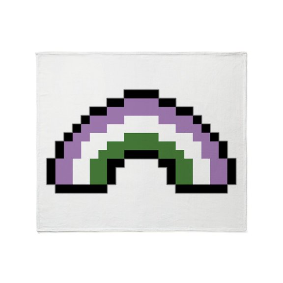 CafePress - Pixel Rainbow Design In Genderqueer Pride Flag Col - Soft Fleece Throw Blanket, 50"x60" for All Ages