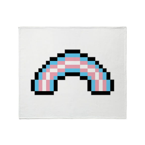 CafePress - Pixel Rainbow Design In Transgender Pride Flag Col - Soft Fleece Throw Blanket, 50"x60" for All Ages