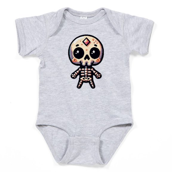 CafePress - Pixel Skeleton - Cute Infant Bodysuit Baby Romper - Size Newborn - 24 Months