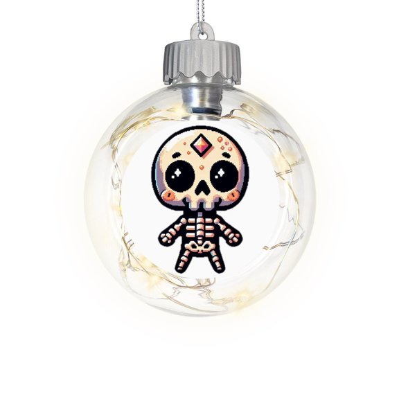 CafePress - Pixel Skeleton - Sparkle Fairy Lights Ornament Ball
