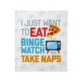 thumbnail image 1 of CafePress - Pizza Binge Naps Emoji Throw Blanket - Soft Fleece Throw Blanket, 50"x60" for All Ages, 1 of 2