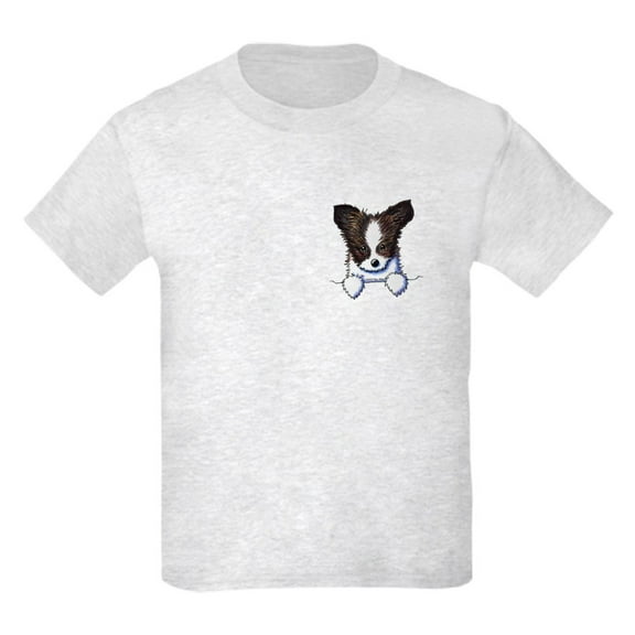 CafePress - Pkt Papillon Puppy Kids Light T Shirt - Light Classic Kids Graphic, Short Sleeve T-Shirt, Sizes XS-XL