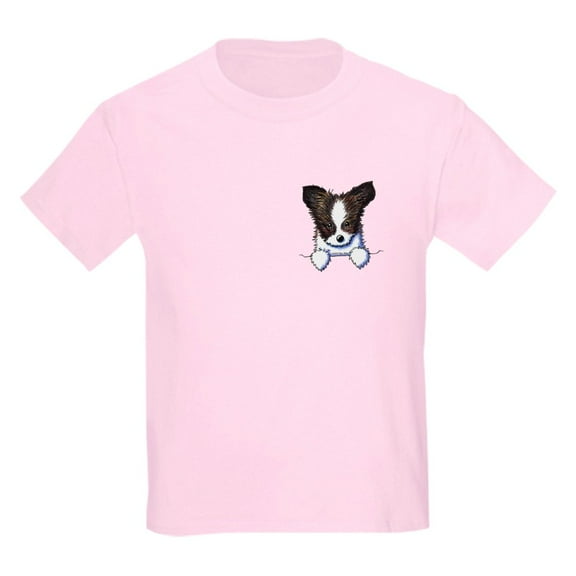 CafePress - Pkt Papillon Puppy Kids Light T Shirt - Light Classic Kids Graphic, Short Sleeve T-Shirt, Sizes XS-XL