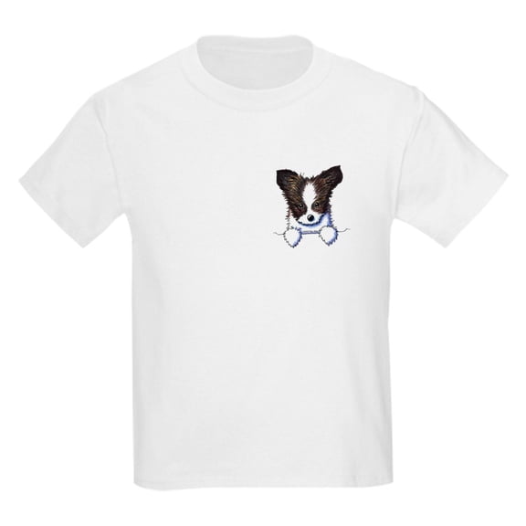 CafePress - Pkt Papillon Puppy Kids Light T Shirt - Light Classic Kids Graphic, Short Sleeve T-Shirt, Sizes XS-XL