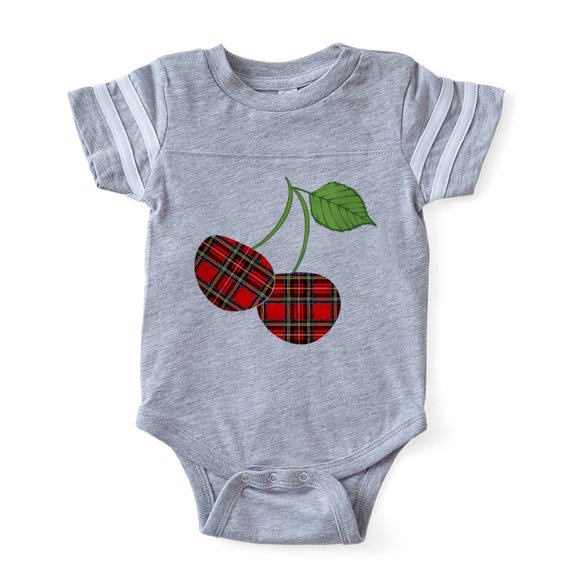 CafePress - Plaid Cherries - Cute Infant Baby Football Bodysuit