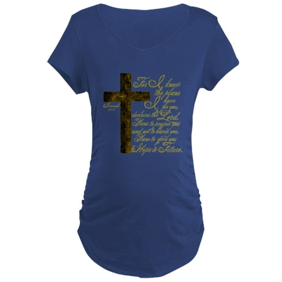 CafePress - Plan Of God Jeremiah 29:11 Maternity Dark T Shirt - Maternity Dark T-Shirt