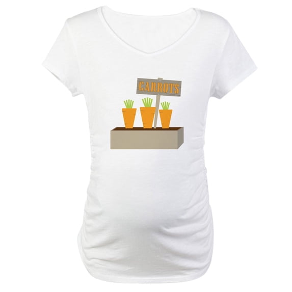 CafePress - Planted Carrots Maternity T Shirt - Cotton Maternity T-shirt, Cute & Funny Pregnancy Tee