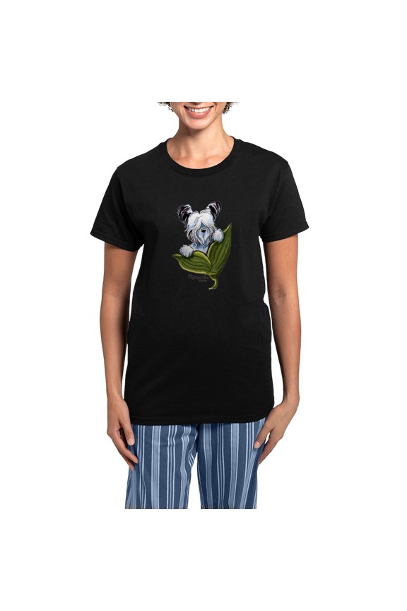 - Platinum Skye Terrier Women's Dark Pajamas - Women's Short Sleeve Print T-Shirt and Pants Dark Cotton Pajama Set