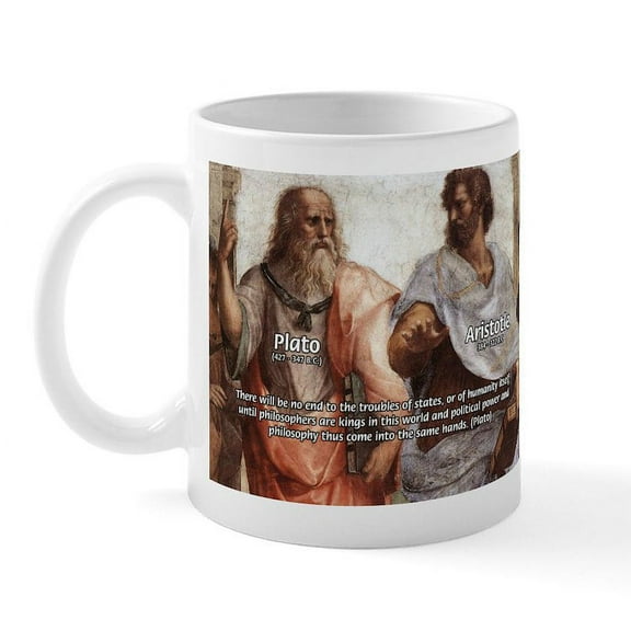 CafePress - Plato Aristotle Philosophy Mug - 11 oz Ceramic Mug - Novelty Coffee Tea Cup