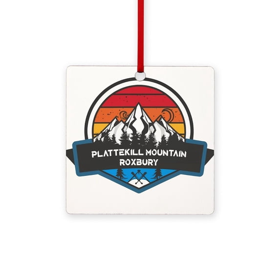 CafePress - Plattekill Mountain Roxbury New York - 3"x3" Square Wood Ornament