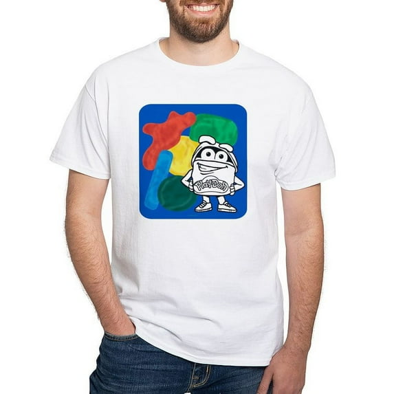 CafePress - Play Doh Can Splatter T Shirt - Men's White Classic Cotton T-Shirts