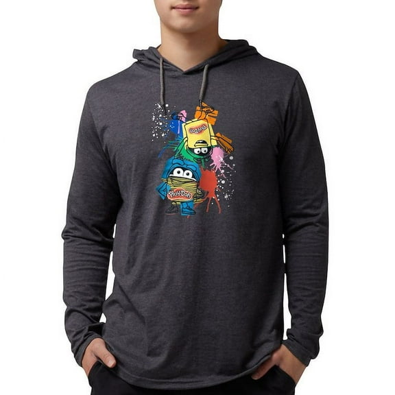 CafePress - Play Doh Cans Splatter Long Sleeve T Shirt - Mens Hooded Shirt