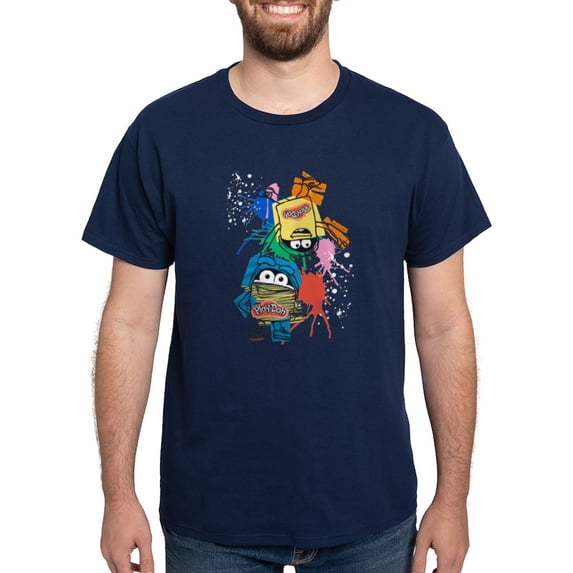 CafePress - Play Doh Cans Splatter T Shirt - Men's Classic Graphic Cotton T-Shirt