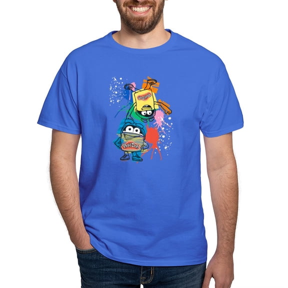 CafePress - Play Doh Cans Splatter T Shirt - Men's Classic Graphic Cotton T-Shirt