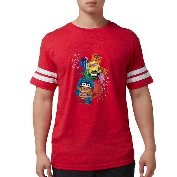 CafePress - Play Doh Cans Splatter T Shirt - Mens Football Shirt