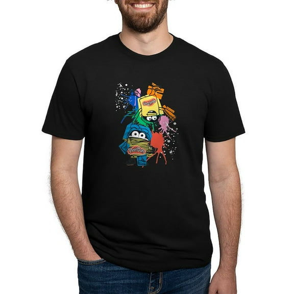 CafePress - Play Doh Cans Splatter T Shirt - Mens Tri-blend T-Shirt