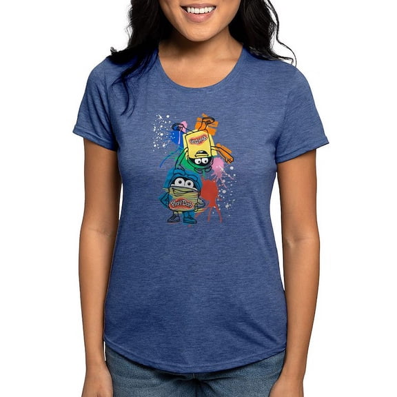 CafePress - Play Doh Cans Splatter T Shirt - Womens Tri-blend T-Shirt