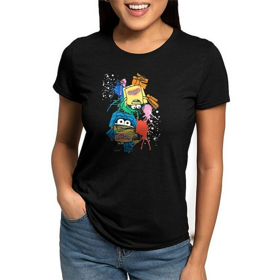 CafePress - Play Doh Cans Splatter T Shirt - Womens Tri-blend T-Shirt