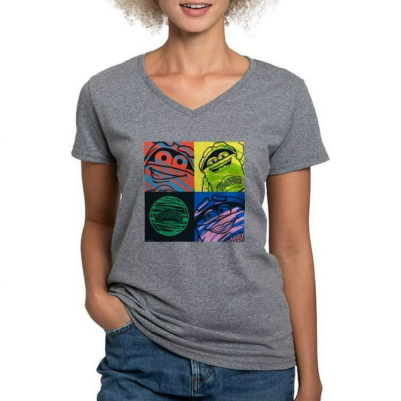 CafePress - Play Doh Characters T Shirt - Women's V-Neck Dark T-Shirt