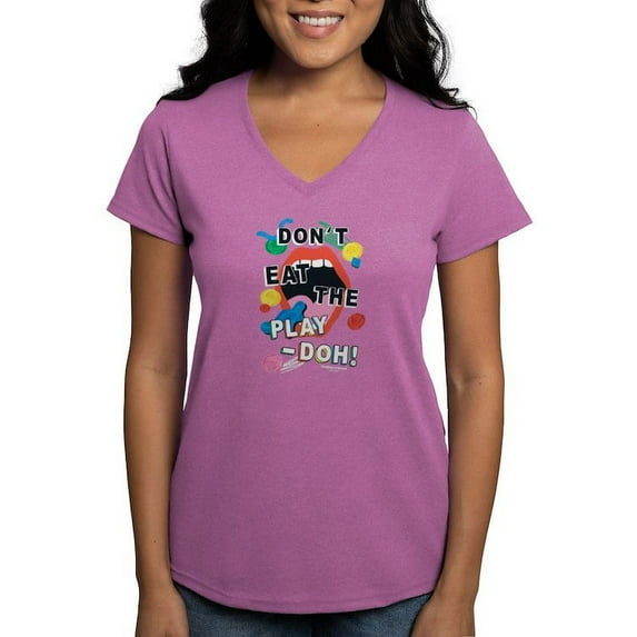 CafePress - Play Doh Don't Eat! T Shirt - Women's V-Neck Dark T-Shirt