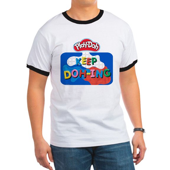 CafePress - Play Doh Keep Doh Ing T Shirt - 100% Cotton Ringed T-Shirt