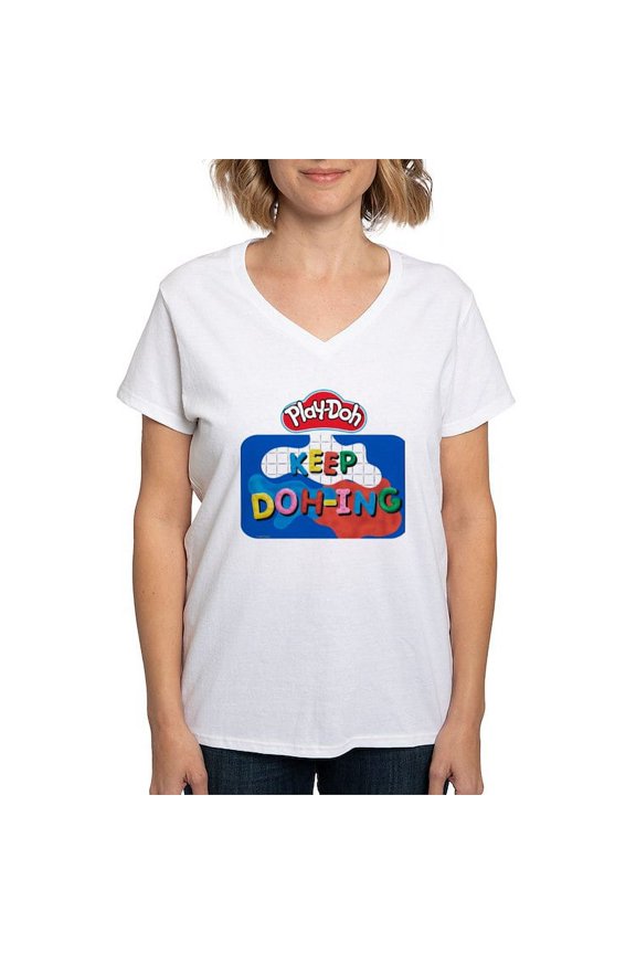 - Play Doh Keep Doh Ing T Shirt - Womens Cotton V-Neck T-shirt