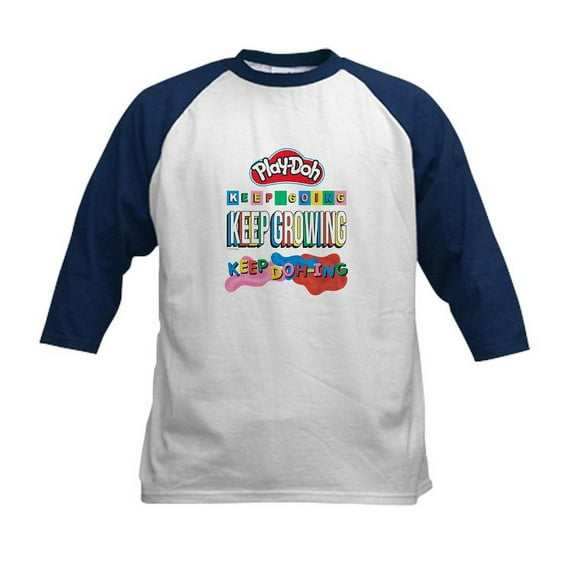 CafePress - Play Doh Keep Going Keep Growing Baseball Jersey - Kids Cotton Baseball Jersey, 3/4 Sleeve Shirt
