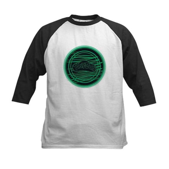 CafePress - Play Doh Logo Green Baseball Jersey - Kids Cotton Baseball Jersey, 3/4 Sleeve Shirt