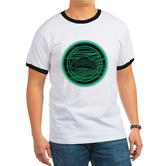 CafePress - Play Doh Logo Green T Shirt - 100% Cotton Ringed T-Shirt