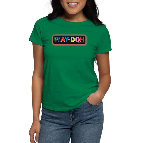 CafePress - Play Doh Stitched Logo T Shirt - Women's Traditional Fit Dark T-Shirt