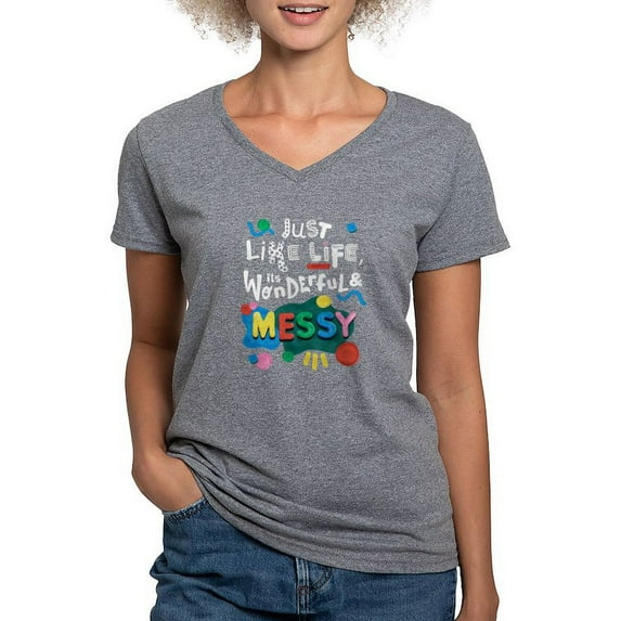 CafePress - Play Doh Wonderful And Messy T Shirt - Women's V-Neck Dark T-Shirt