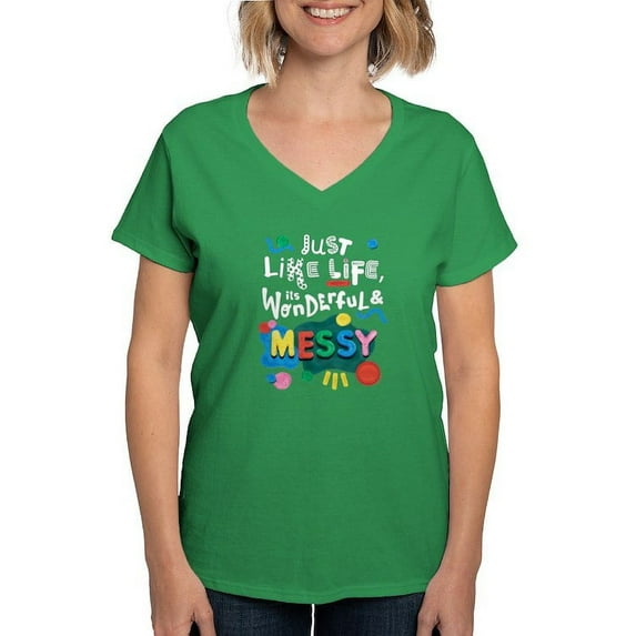 CafePress - Play Doh Wonderful And Messy T Shirt - Women's V-Neck Dark T-Shirt