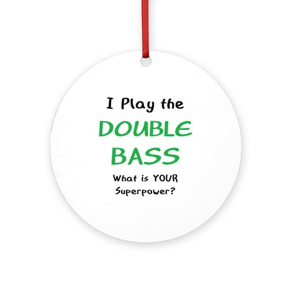 CafePress - Play Double Bass - Round Wood Ornament 4"