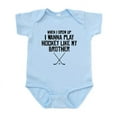 thumbnail image 1 of CafePress - Play Hockey Like My Brother Body Suit - Baby Light Bodysuit, Size Newborn - 24 Months, 1 of 4