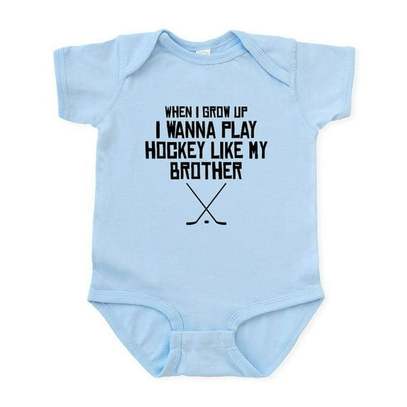 CafePress - Play Hockey Like My Brother Body Suit - Baby Light Bodysuit, Size Newborn - 24 Months