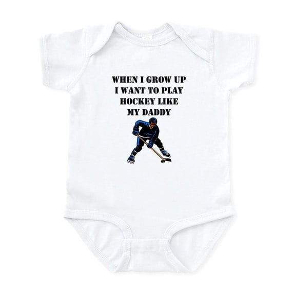 CafePress - Play Hockey Like My Daddy Body Suit - Baby Light Bodysuit, Size Newborn - 24 Months