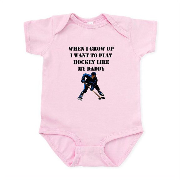 CafePress - Play Hockey Like My Daddy Body Suit - Baby Light Bodysuit, Size Newborn - 24 Months
