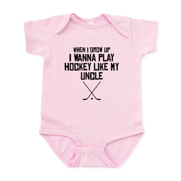 CafePress - Play Hockey Like My Uncle Body Suit - Baby Light Bodysuit, Size Newborn - 24 Months