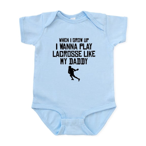 CafePress - Play Lacrosse Like My Daddy Body Suit - Baby Light Bodysuit, Size Newborn - 24 Months