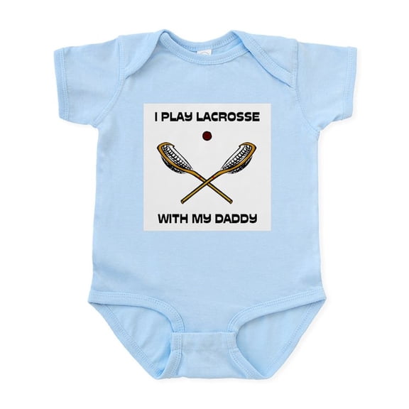 CafePress - Play Lacrosse With Daddy Infant Bodysuit - Baby Light Bodysuit, Size Newborn - 24 Months