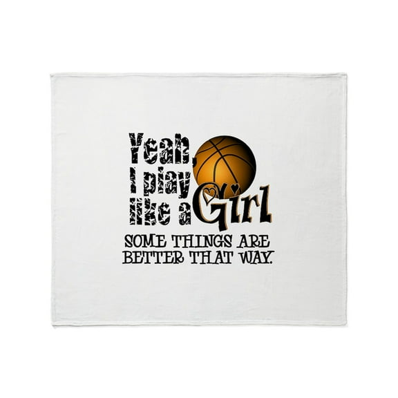 CafePress - Play Like A Girl Basketball Throw Blanket - Soft Fleece Throw Blanket, 50"x60" for All Ages