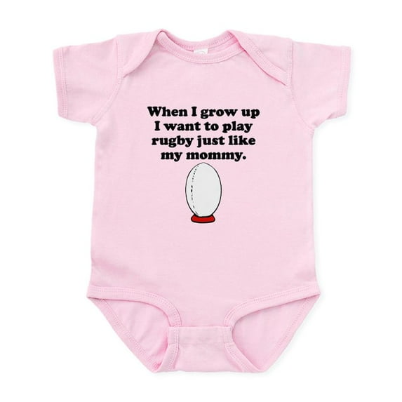 CafePress - Play Rugby Like My Mommy Body Suit - Baby Light Bodysuit, Size Newborn - 24 Months
